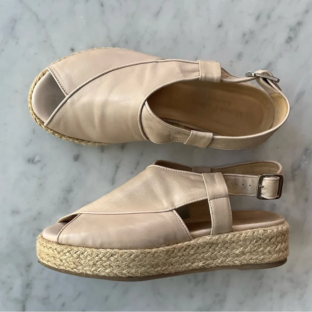 Marco Padova lambskin Espadrille Slingbacks, like new, 36
